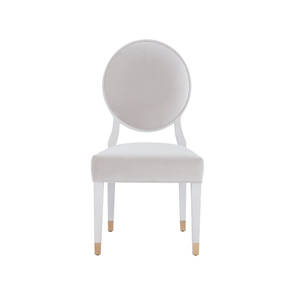 Love Joy Bliss Oval Back Side Chair (Set Of 2) In White Lacquer Color