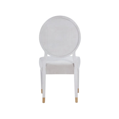 Love Joy Bliss Oval Back Side Chair (Set Of 2) In White Lacquer Color