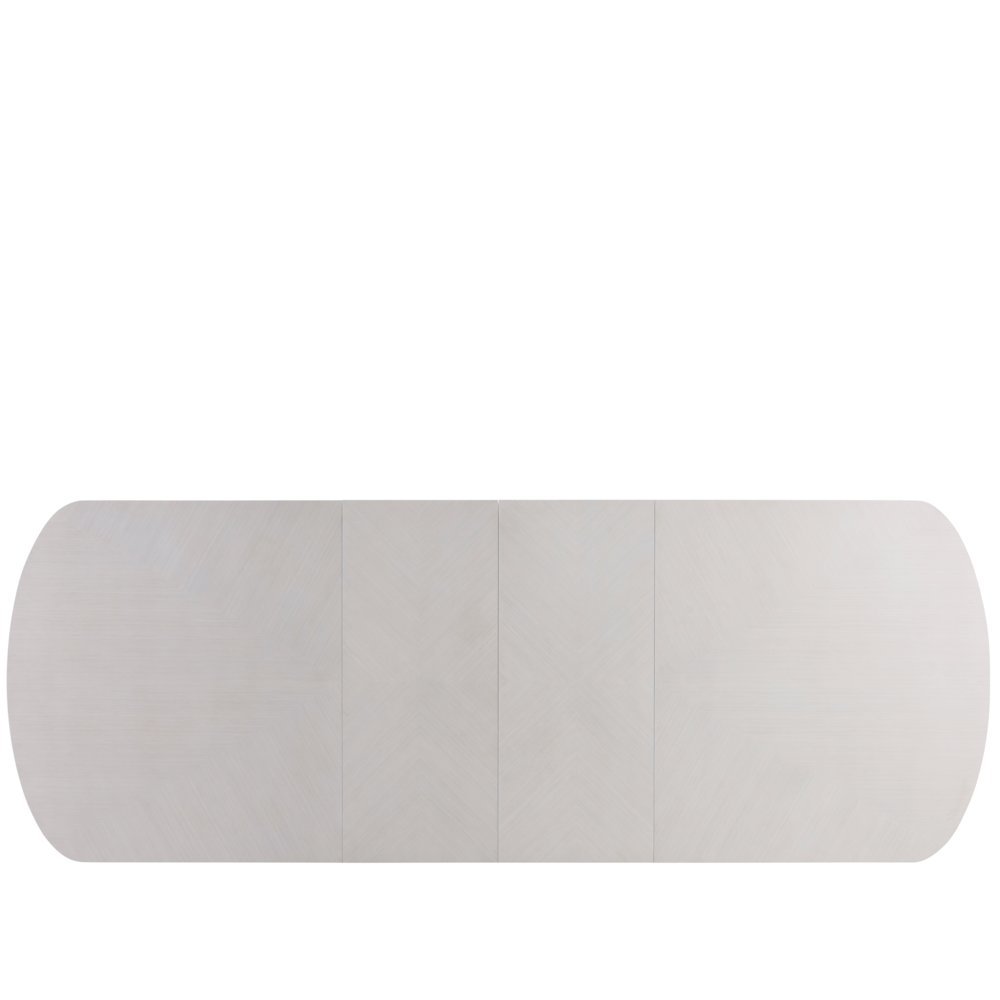 Gray Extendable Dining Room Table with Leaves and Soft Gold Accents