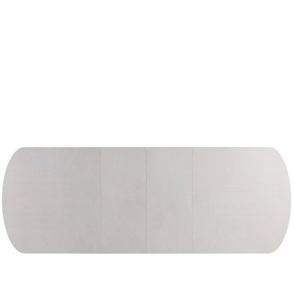 Gray Extendable Dining Room Table with Leaves and Soft Gold Accents
