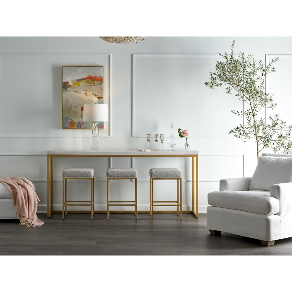 Love Joy Bliss Console Table In Alabaster Color