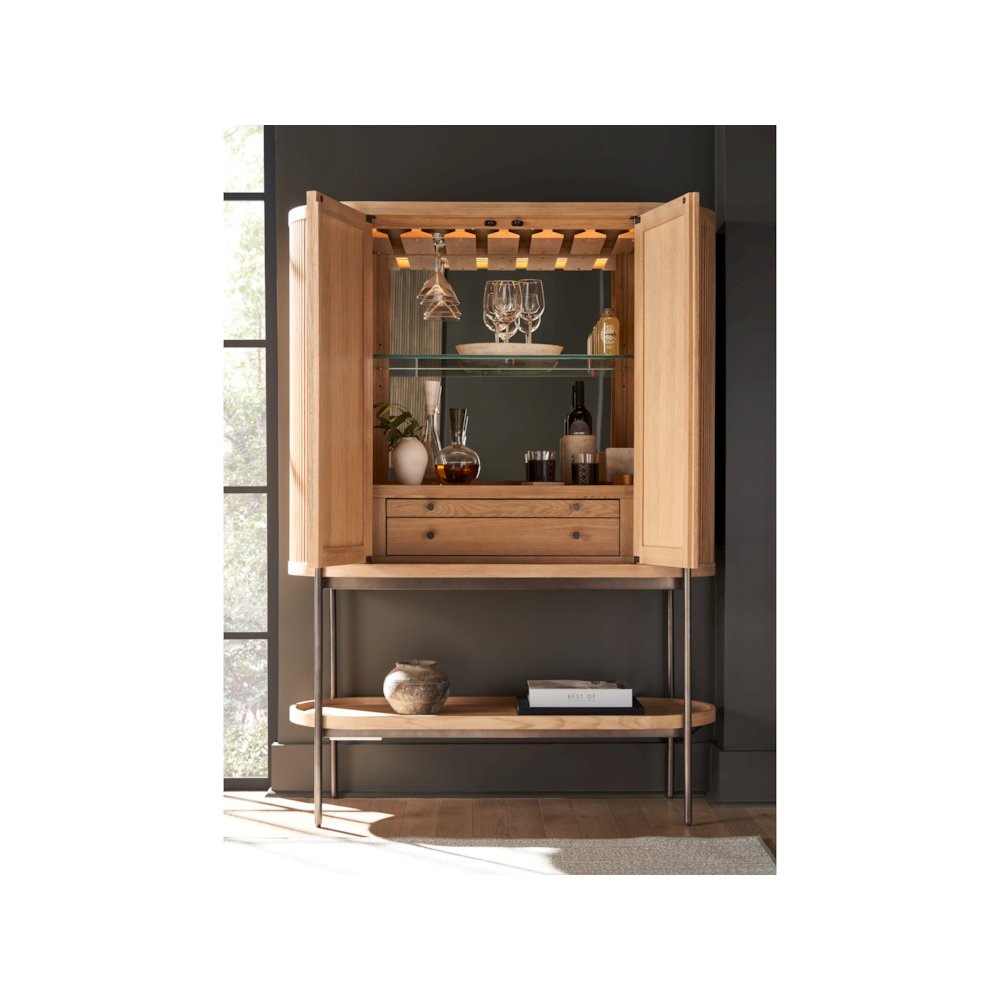 Linnea Bar Cabinet In Natural Oak  Color