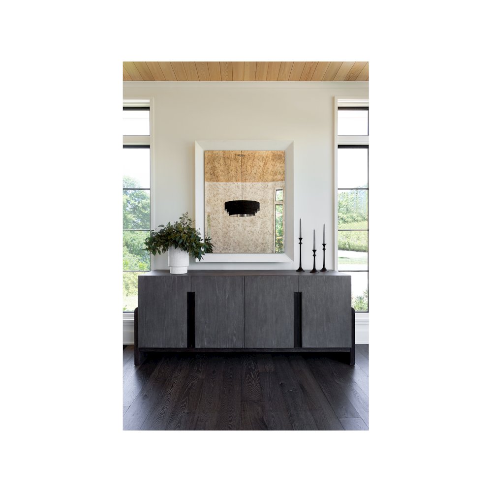 Valen Antiqued Mirror In Satin Bronze Color