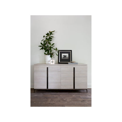 Maren Drawer Dresser In Silver Lining/Sati Bronze Metal Base Color