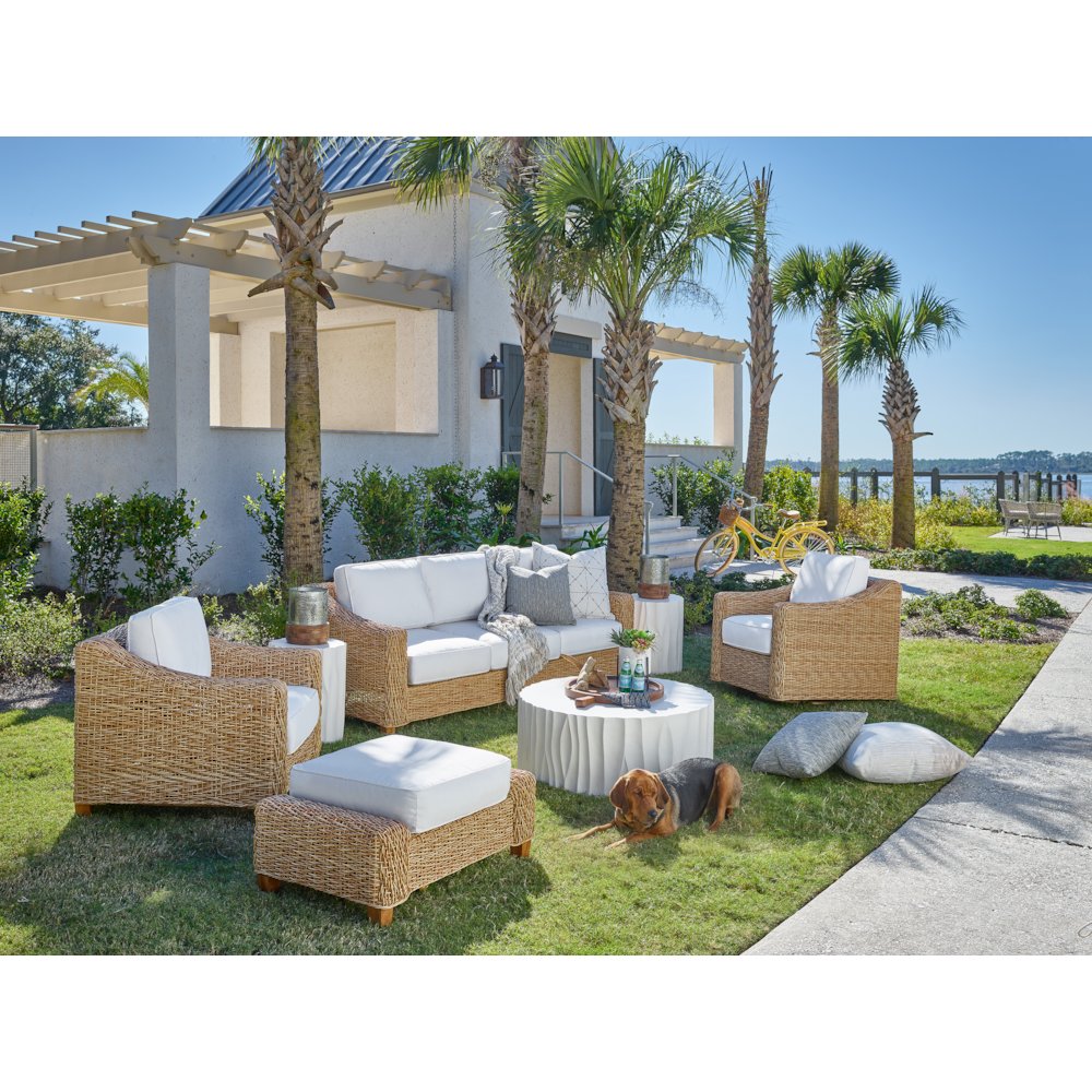 Geneva Cast Concrete Cocktail Table In Abaco White Color