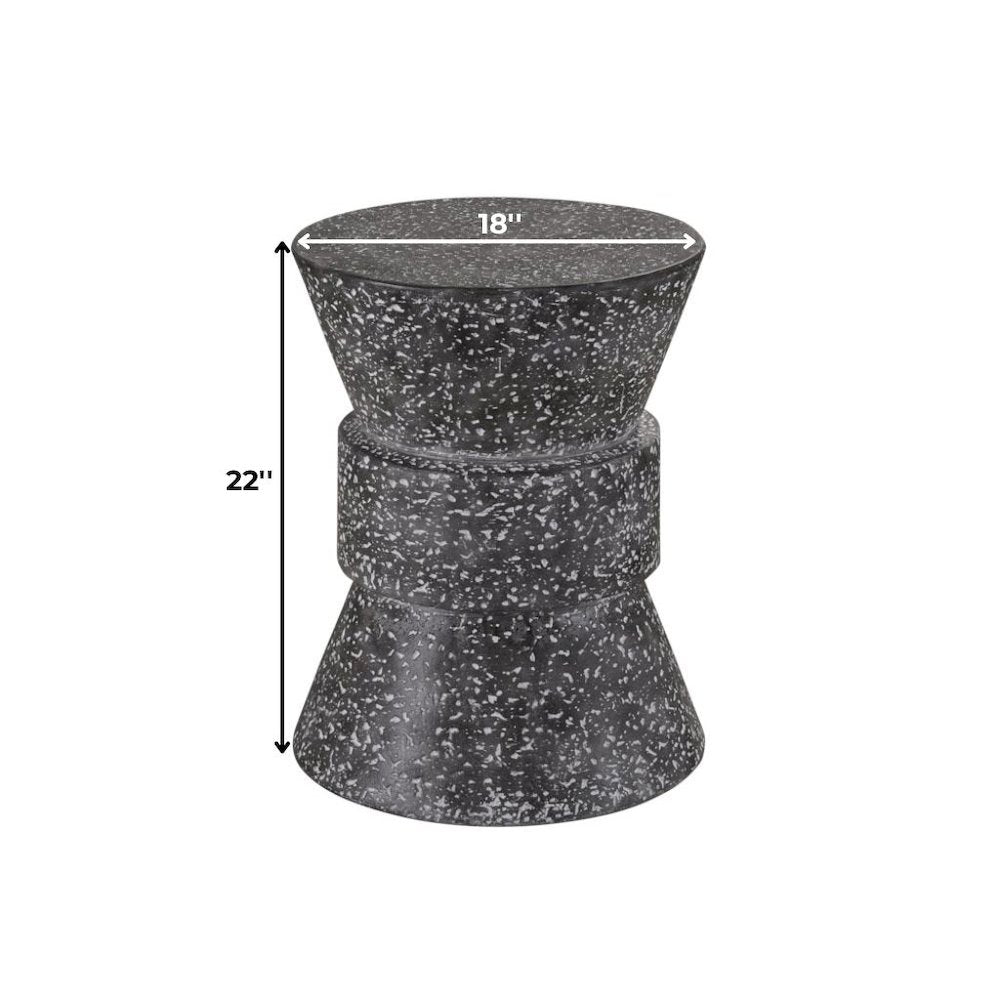 Gray Concrete  Accent Table for Patio or Living Room Use – Round Side Table