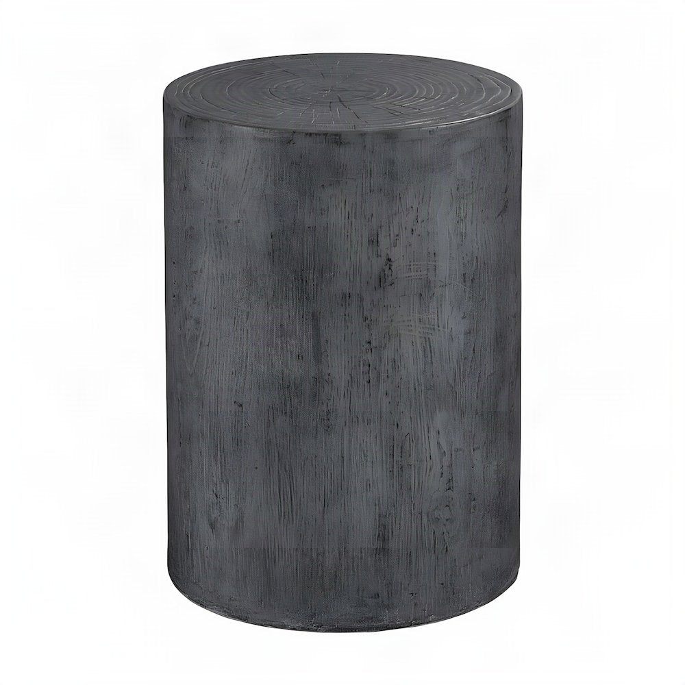Cast Concrete Side Table with Organic Grain Texture, Japandi Accent