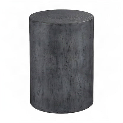 Cast Concrete Side Table with Organic Grain Texture, Japandi Accent