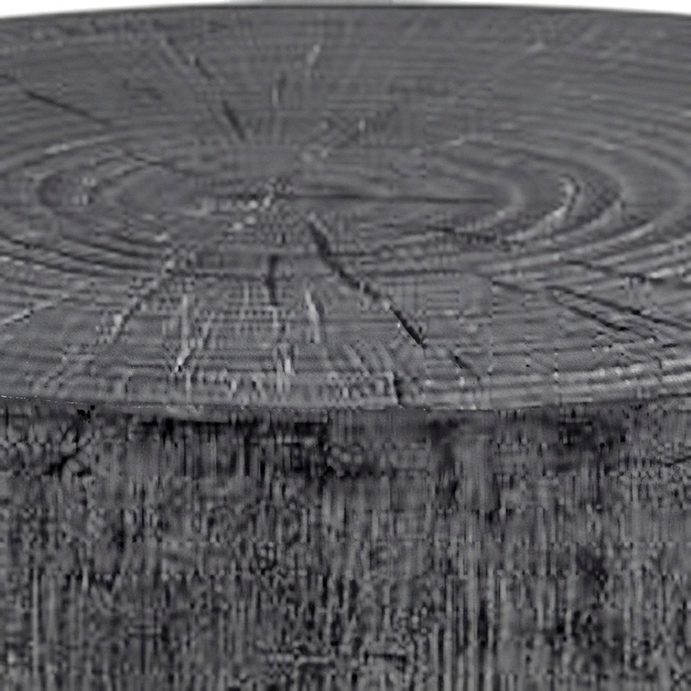 Cast Concrete Side Table with Organic Grain Texture, Japandi Accent