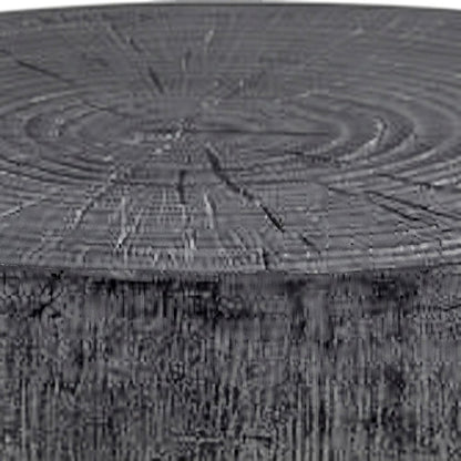 Cast Concrete Side Table with Organic Grain Texture, Japandi Accent