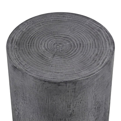 Cast Concrete Side Table with Organic Grain Texture, Japandi Accent