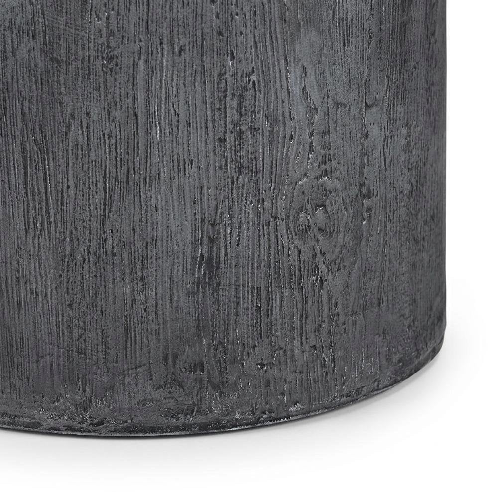 Cast Concrete Side Table with Organic Grain Texture, Japandi Accent