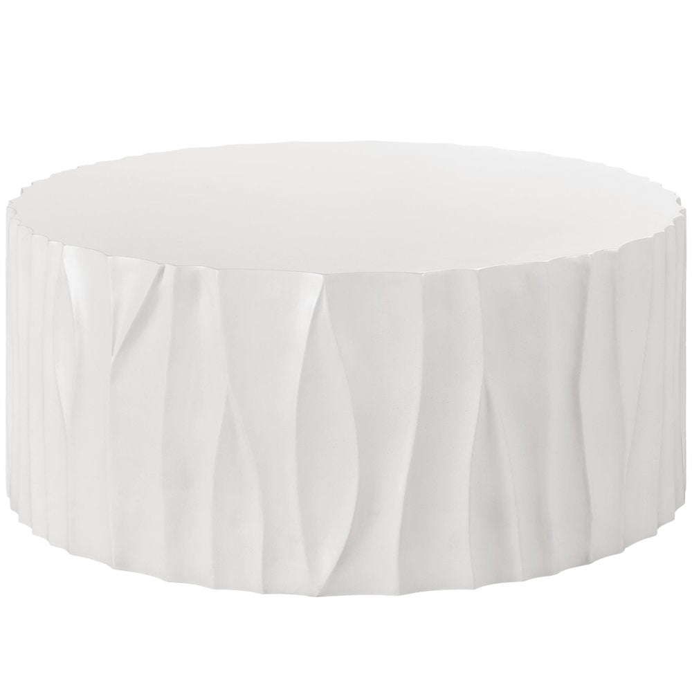 Geneva Cast Concrete Cocktail Table In Abaco White Color
