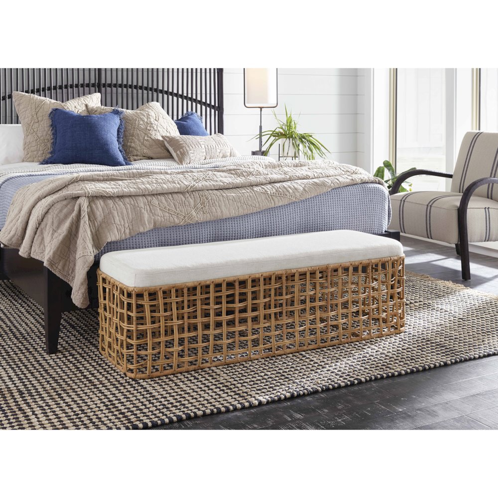 Rattan Bench In Natural Rattan Color