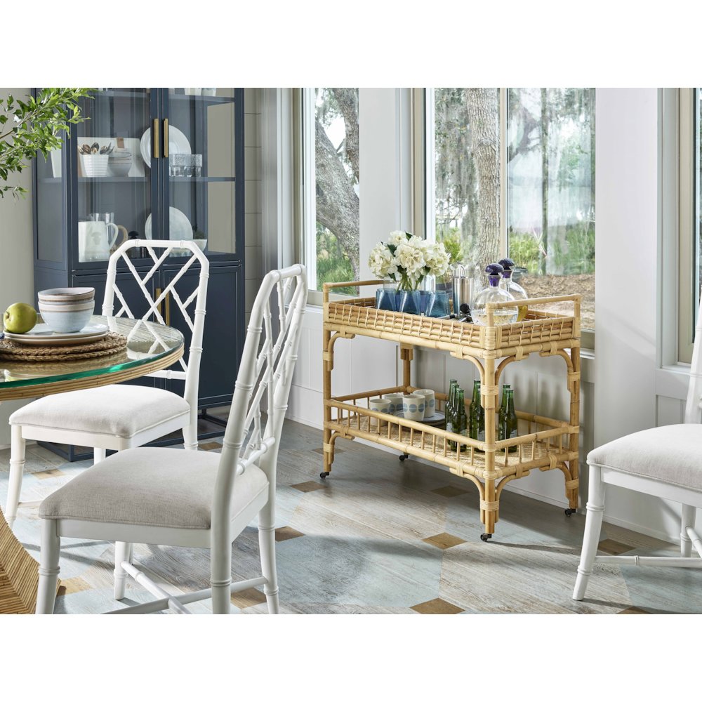 5 O'Clock Bar Cart In Natural Rattan Color