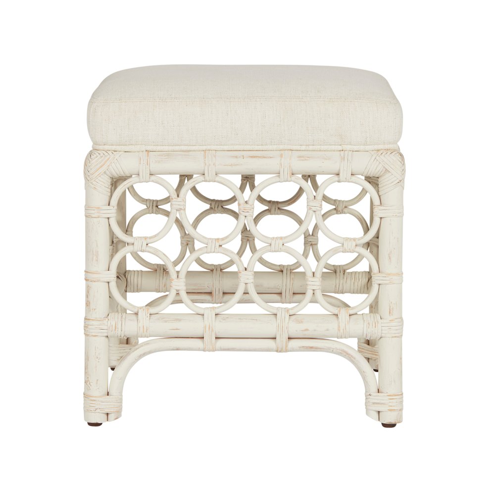 Rattan Stool In Egret Color