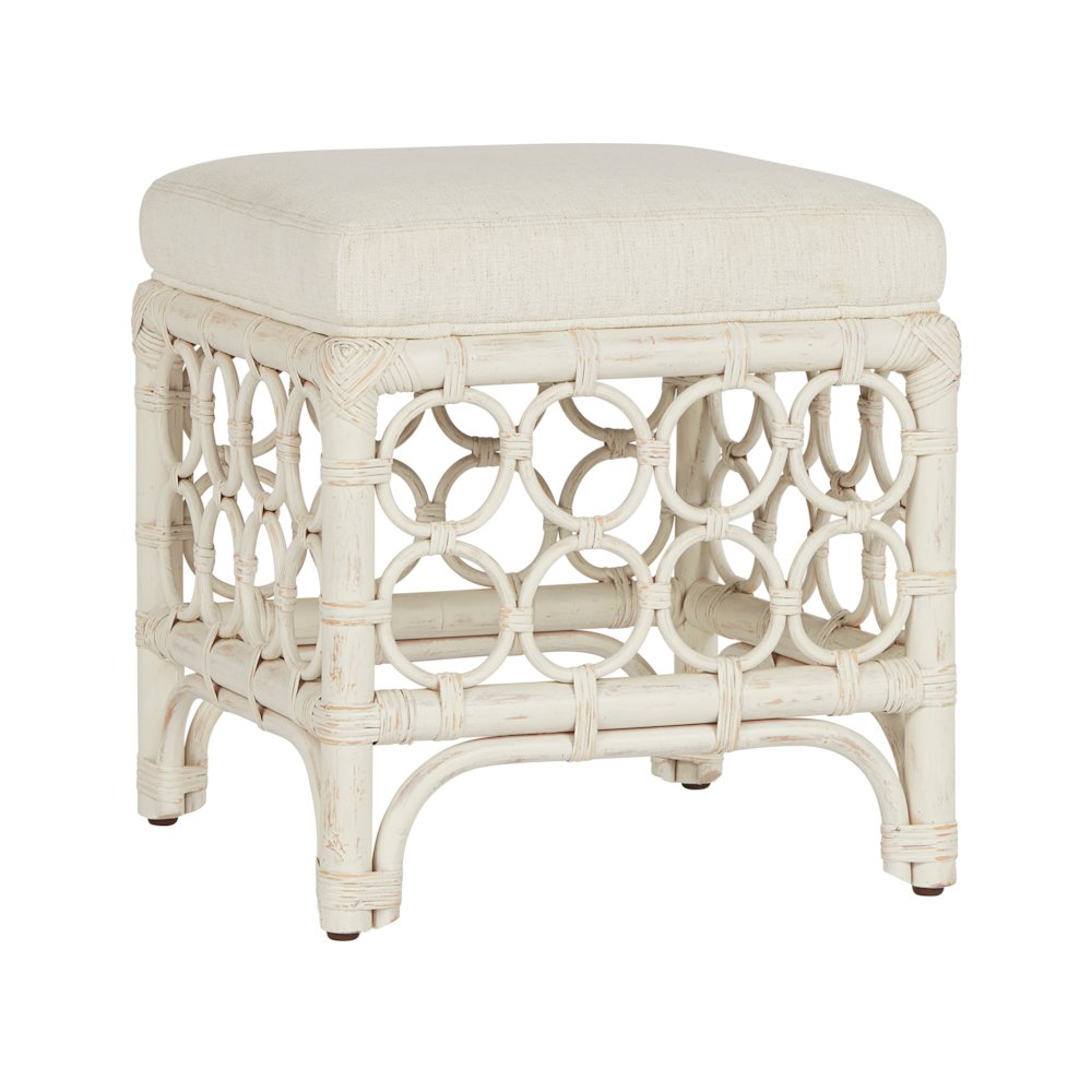 Rattan Stool In Egret Color