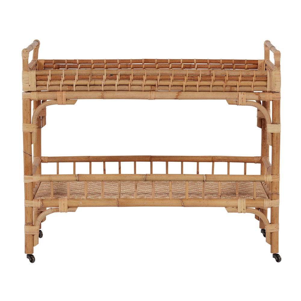 5 O'Clock Bar Cart In Natural Rattan Color