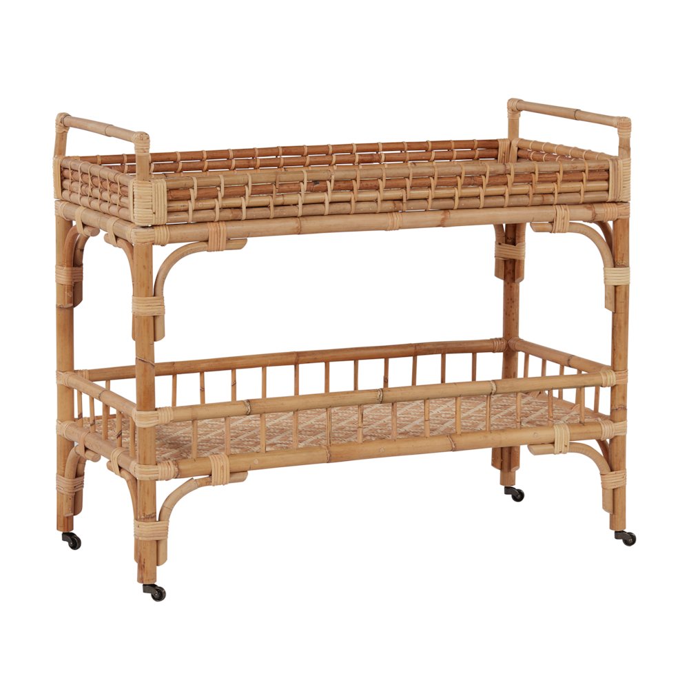 5 O'Clock Bar Cart In Natural Rattan Color