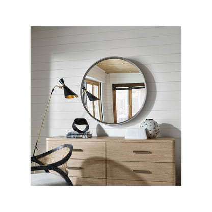 Round Mirror In Brushed Nickel  Color