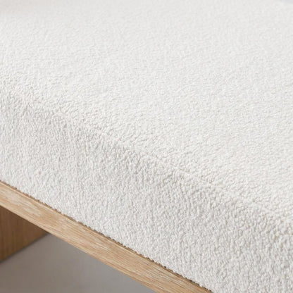 Polyester-Upholstered Bed Bench with Oak-Finished Frame and Removable Bolsters