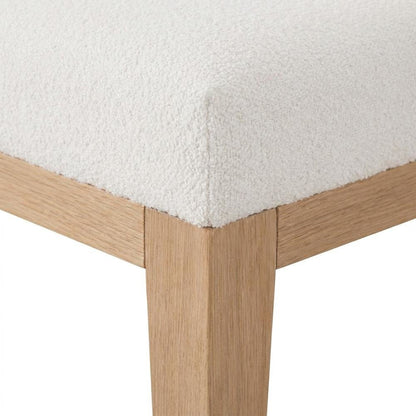 Polyester-Upholstered Accent Side Chair with Curved Back, Set of 2, White Oak
