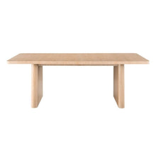 Extendable Oak Dining Table in Brown Wood with 24" Leaf for 8 People