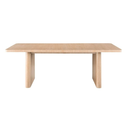 Extendable Oak Dining Table in Brown Wood with 24" Leaf for 8 People