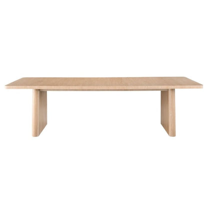 Extendable Oak Dining Table in Brown Wood with 24" Leaf for 8 People