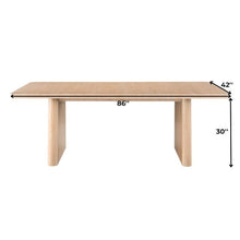 Extendable Oak Dining Table in Brown Wood with 24" Leaf for 8 People