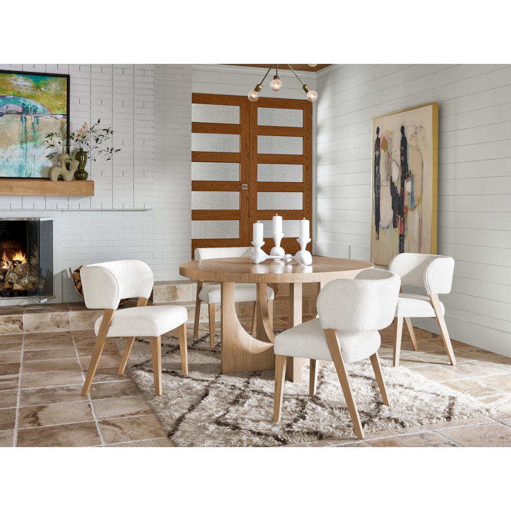 Prier Side Chair Pair In White Oak Color