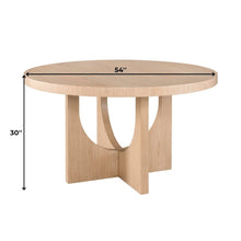 Round Oak Dining Table for 4 with Hand Finished Pedestal Base Design