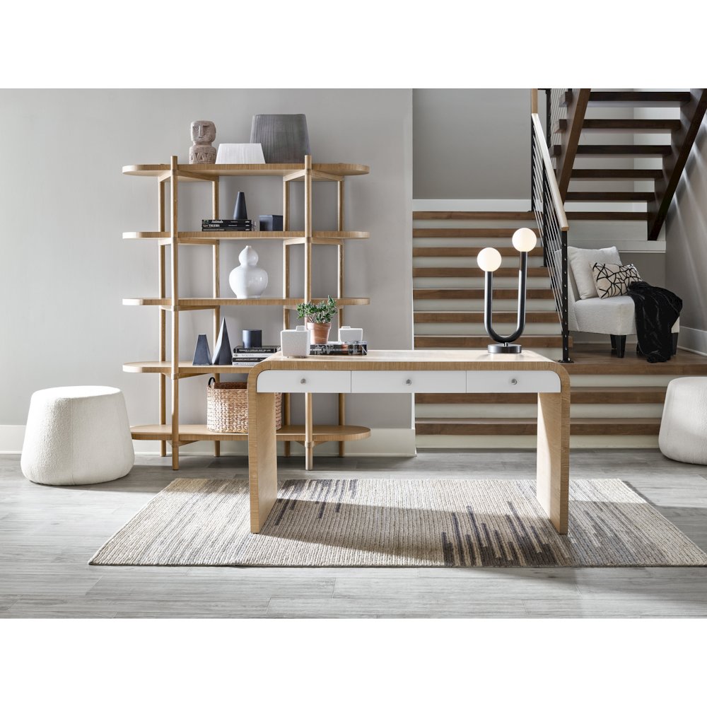 Desk In Tech Oak/Glacier Color