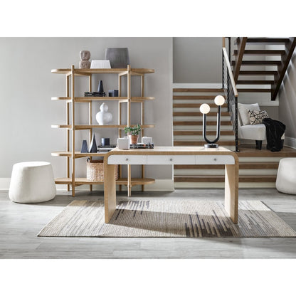 Desk In Tech Oak/Glacier Color