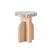 Riverine Accent Table In Marble/Tech Oak Color