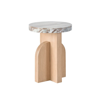 Riverine Accent Table In Marble/Tech Oak Color