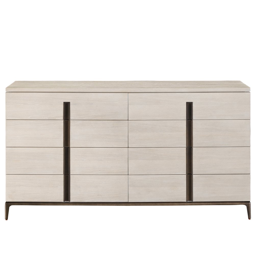 Maren Drawer Dresser In Silver Lining/Sati Bronze Metal Base Color