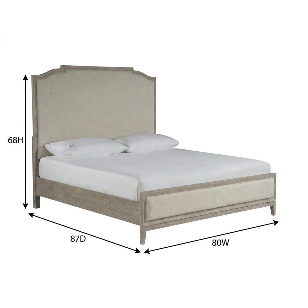King-sized Panel Bed in Rolling Fog Gray with Distressed Finish