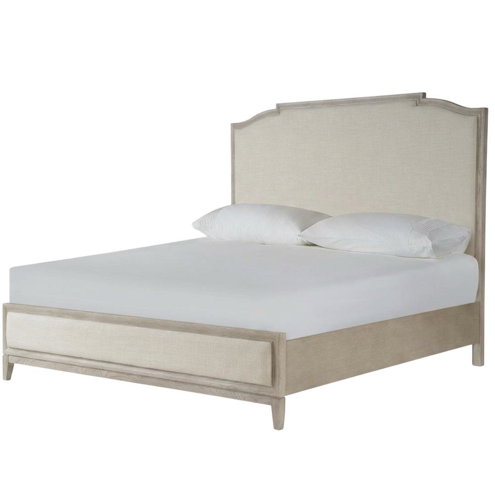 King-sized Panel Bed in Rolling Fog Gray with Distressed Finish