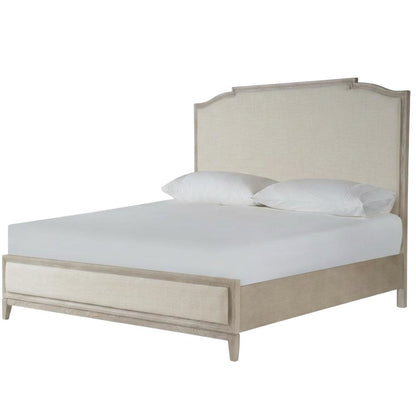 King-sized Panel Bed in Rolling Fog Gray with Distressed Finish