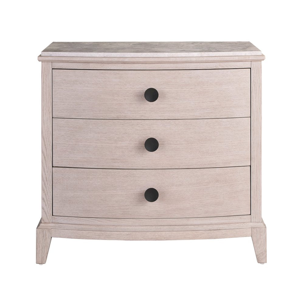 Three Drawer Nightstand In Rolling Fog Color