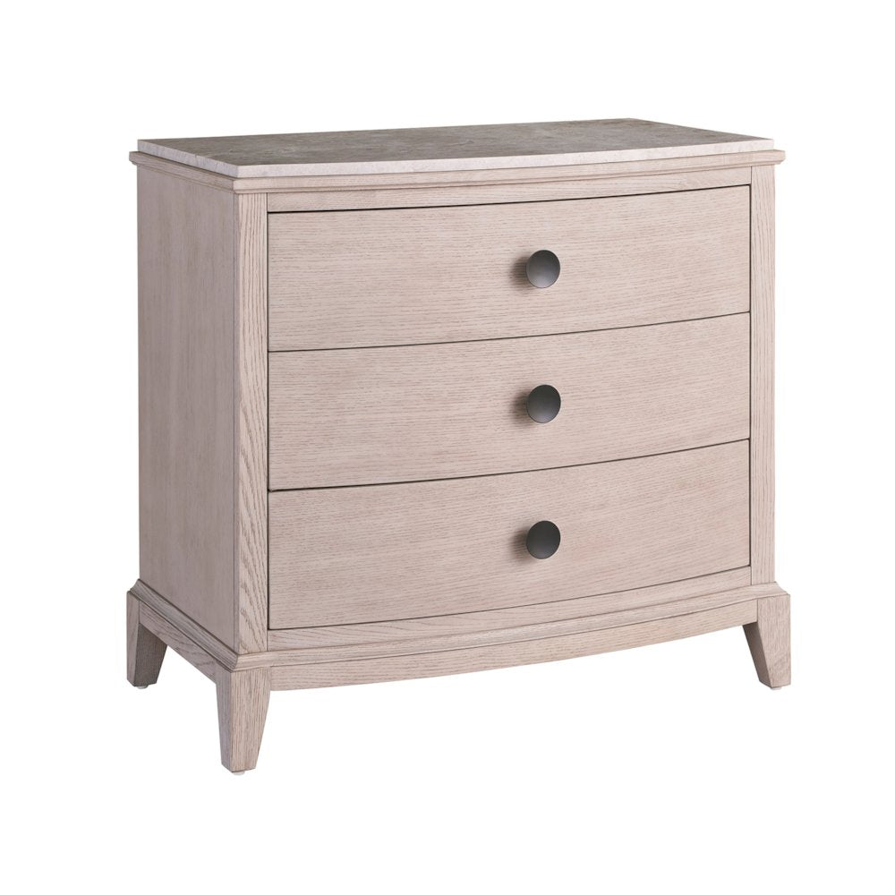 Three Drawer Nightstand In Rolling Fog Color