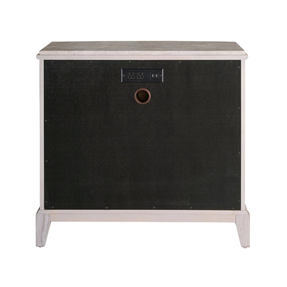 Three Drawer Nightstand In Rolling Fog Color