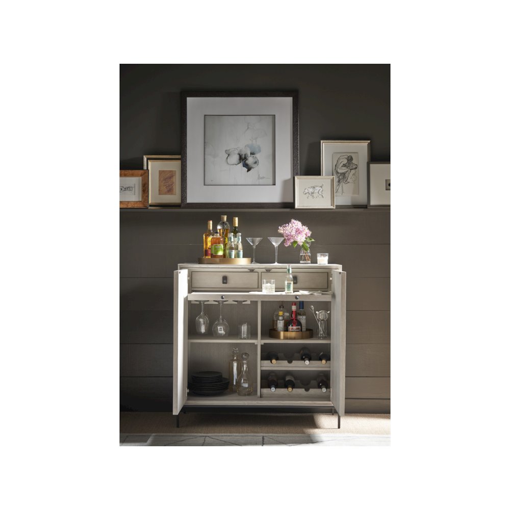 Bar Cabinet In Rolling Fog/Flat Linen Door Fronts Color