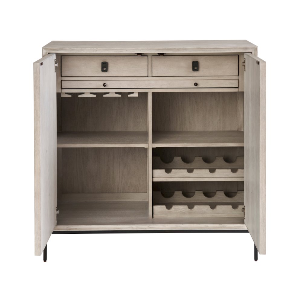 Bar Cabinet In Rolling Fog/Flat Linen Door Fronts Color
