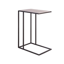 Metal & Stone Drink Table In Soft Matte Black Color