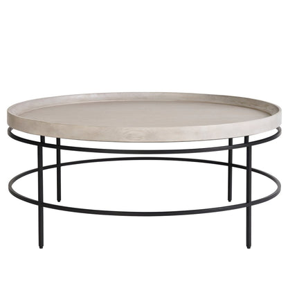 Round Tray Top Cocktail Table In Rolling Fog Color