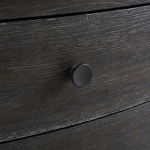 Oak Nightstand with Three Drawers, Stone Top, and USB Outlets with Storage