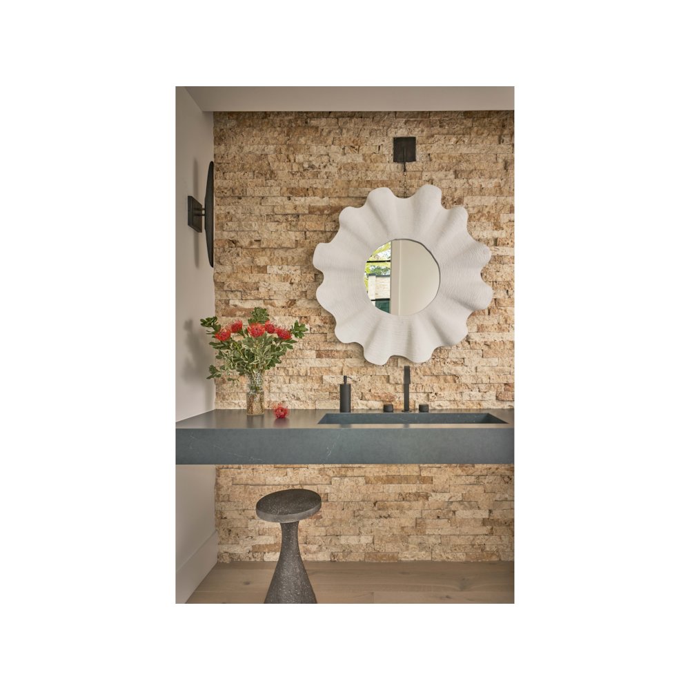 Scallop Mirror In Shell White Color
