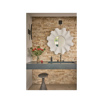 Scallop Mirror In Shell White Color